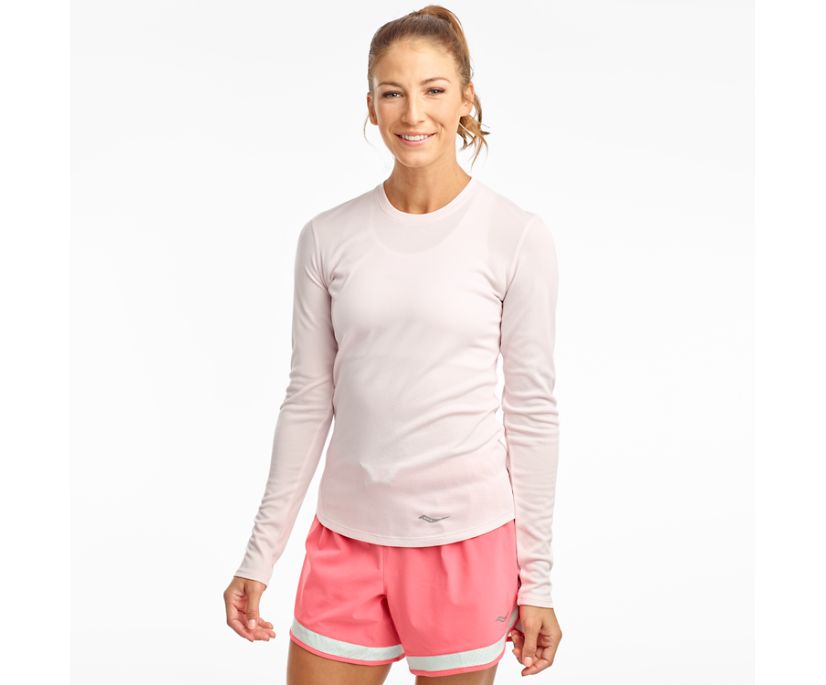 Saucony Stopwatch Long Sleeve Women\'s Shirts Pink | AU 299DFMN